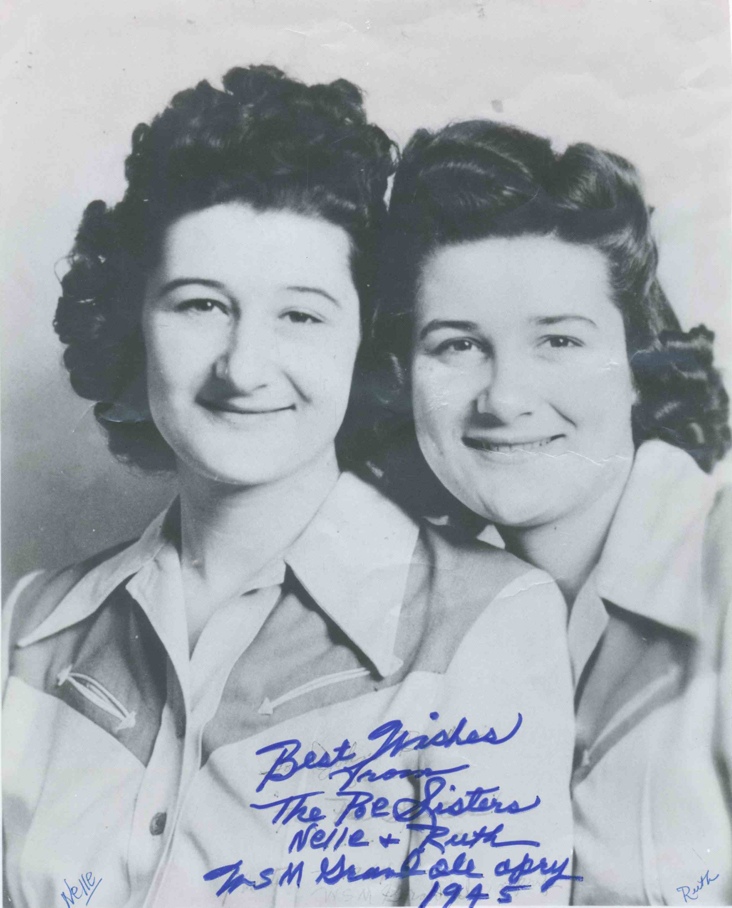 The Poe Sisters - Nelle and Ruth in 1945